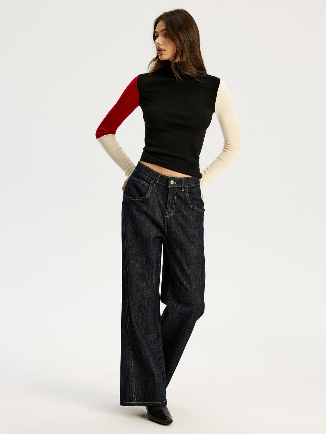 High Neck Color Block Sweater  Liora Lane Boutique Sweaters