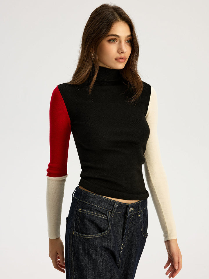 High Neck Color Block Sweater  Liora Lane Boutique Sweaters