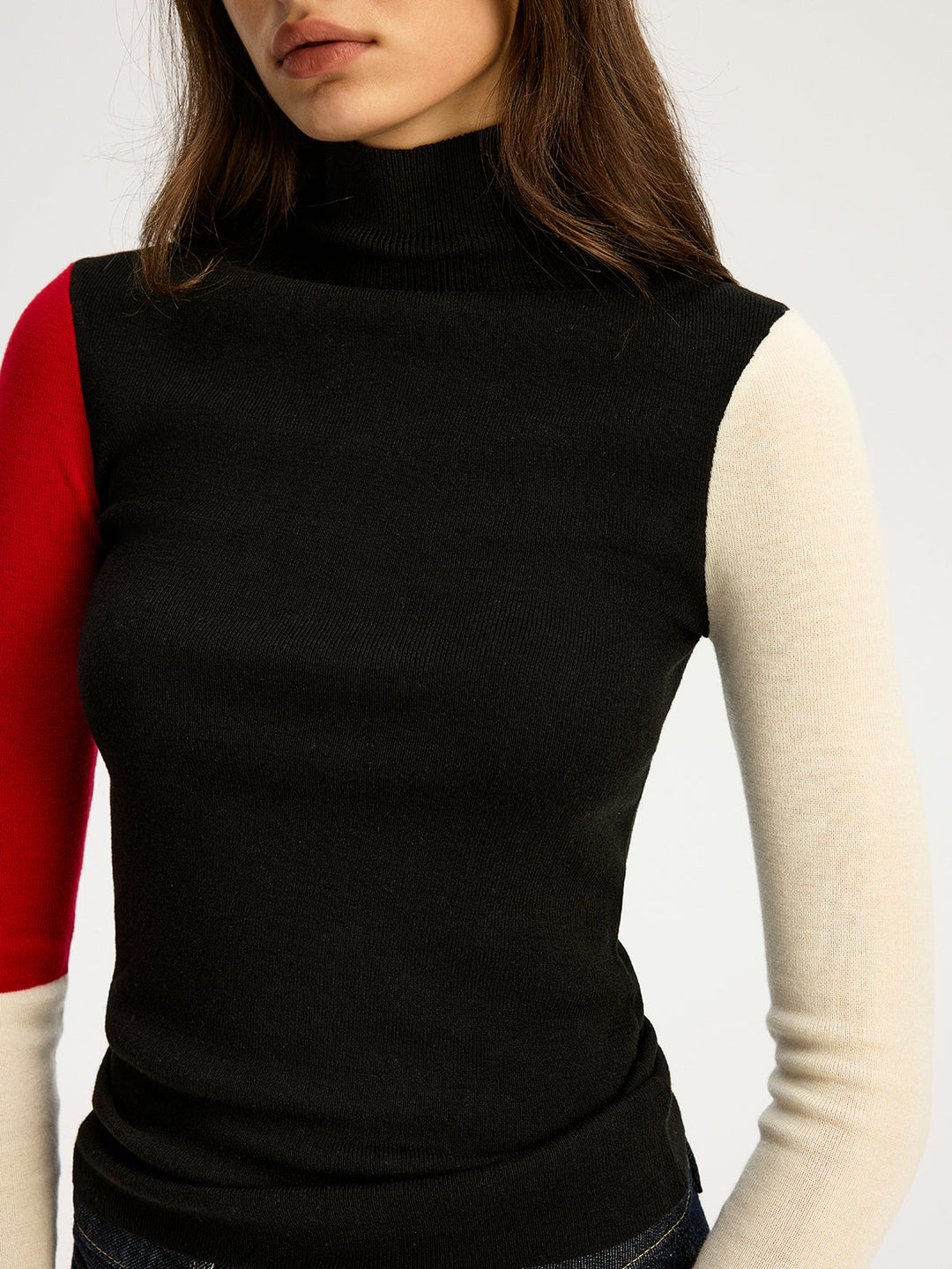 High Neck Color Block Sweater  Liora Lane Boutique Sweaters