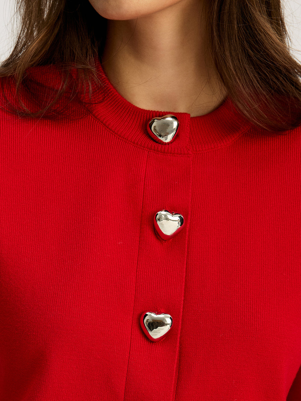 Heart Shape Button Sweater  Liora Lane Boutique Cardigans