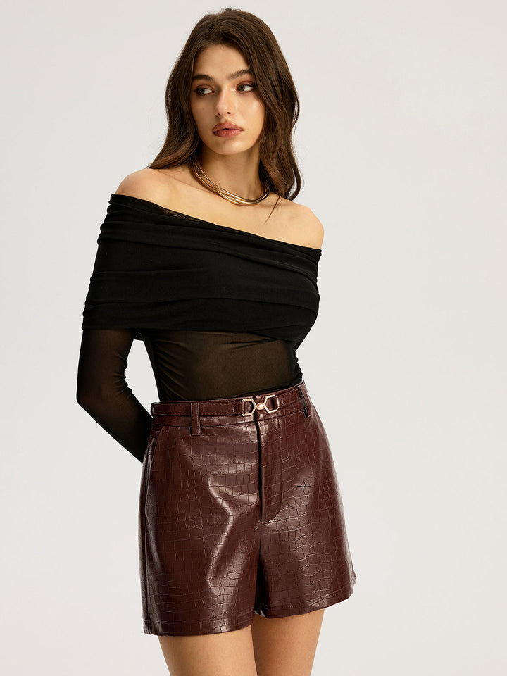 Belted Faux Leather Shorts  Liora Lane Boutique Shorts
