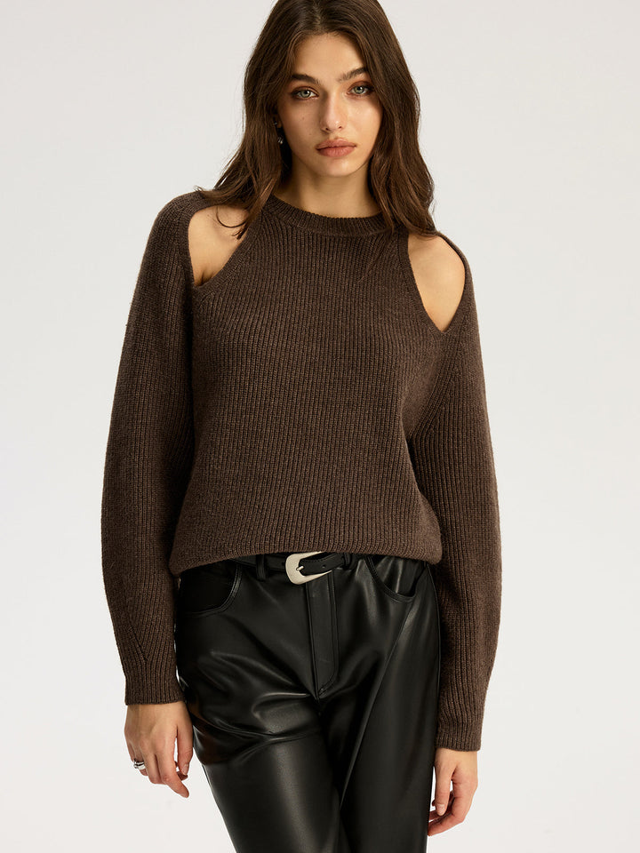 Cut-out Ribbed Knit Sweater  Liora Lane Boutique Knit Tops