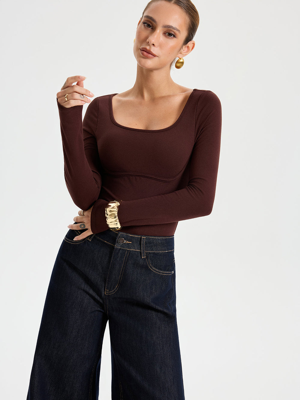 Bra-free Square Neck Bodysuit  Liora Lane Boutique Bodysuits
