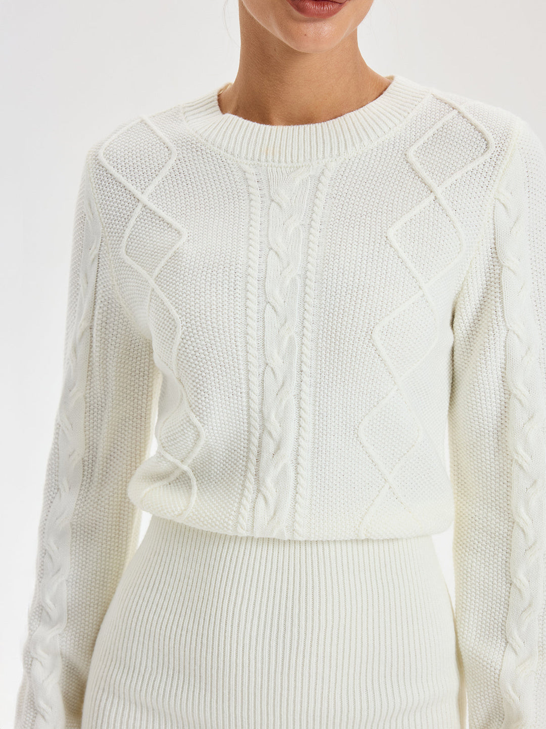 Cable Knit Crewneck Sweater Dress  Liora Lane Boutique Sweater Dresses