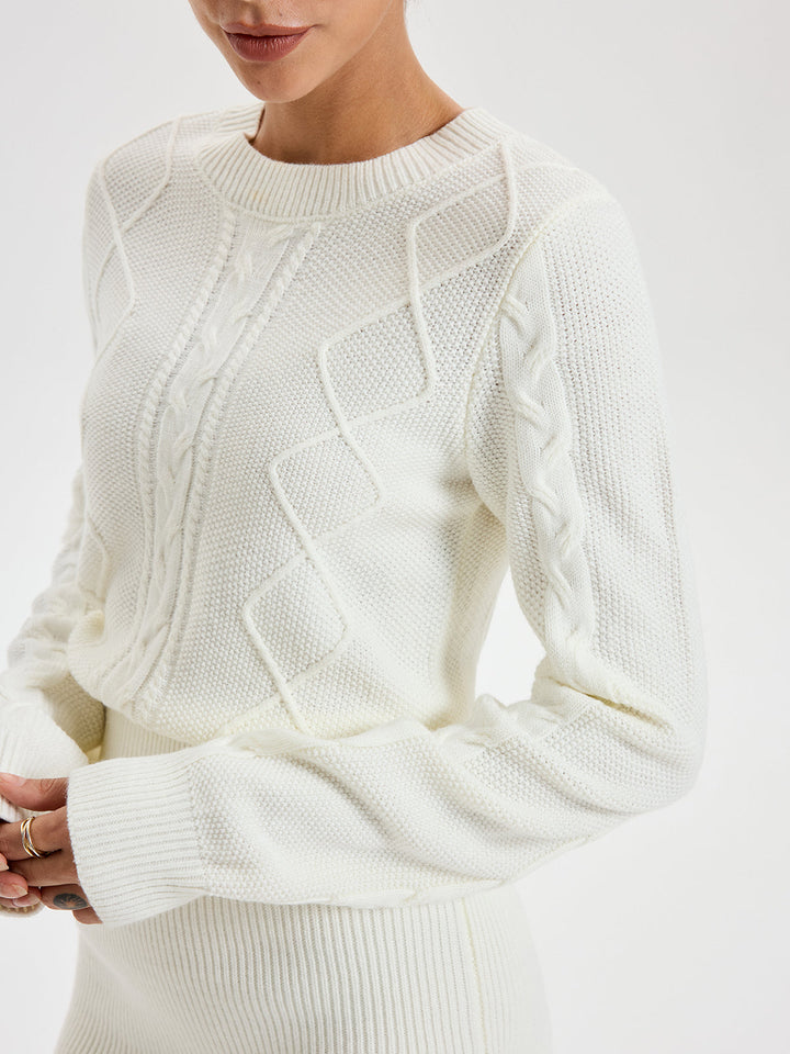 Cable Knit Crewneck Sweater Dress  Liora Lane Boutique Sweater Dresses