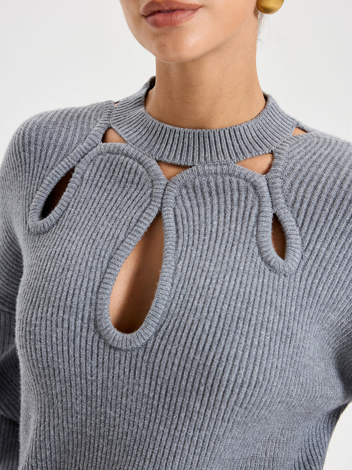 Cut-Out Knit Sweater  Liora Lane Boutique Sweaters