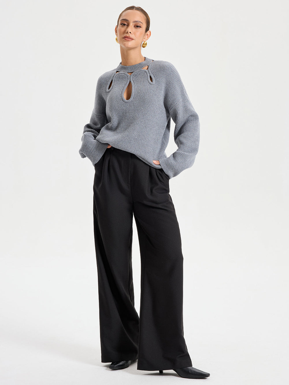 Cut-Out Knit Sweater  Liora Lane Boutique Sweaters