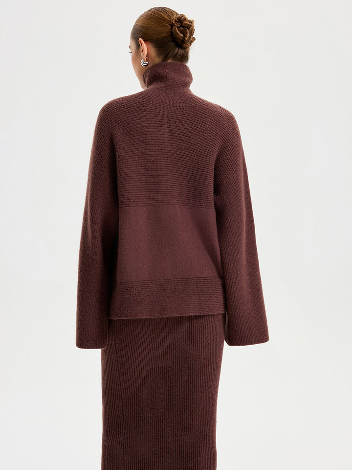 Turtleneck Knit Top and Maxi Skirt Set  Liora Lane Boutique Skirt Sets