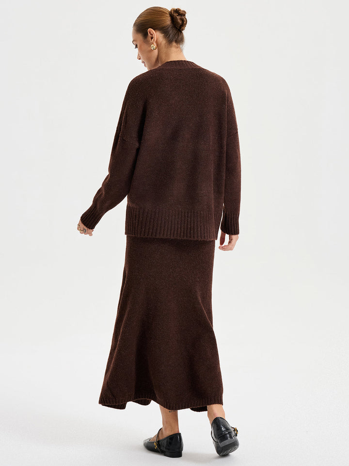 V-neck Knitted Sweater Co-ords  Liora Lane Boutique Sweater Co-ords