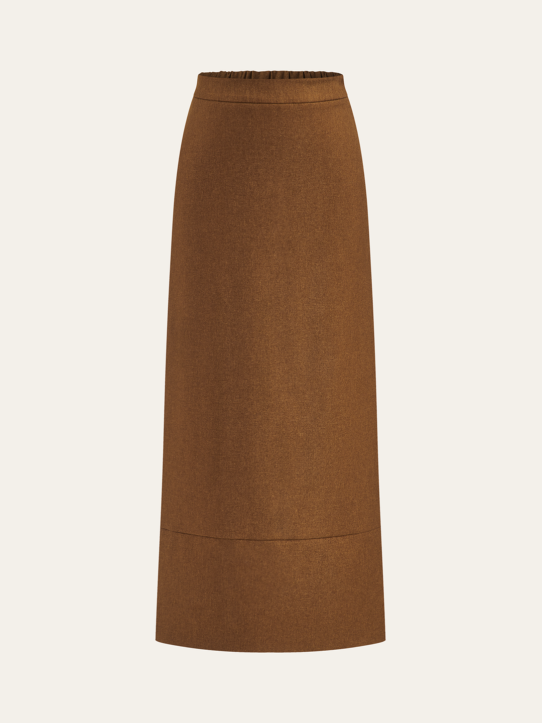 Elastic Waist Slit Maxi Skirt  Liora Lane Boutique Skirts Brown / XL 38.00