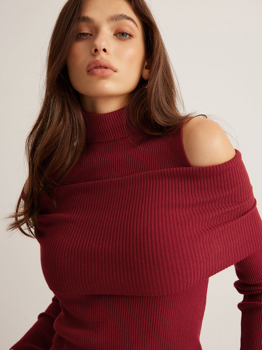 Elegant Turtleneck Cutout Knit Top  Liora Lane Boutique Knit Tops