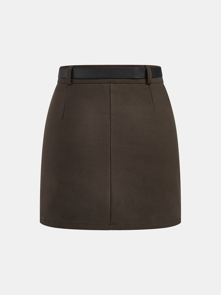 Mini Skirt with Decorative Belt  Liora Lane Boutique Skirts