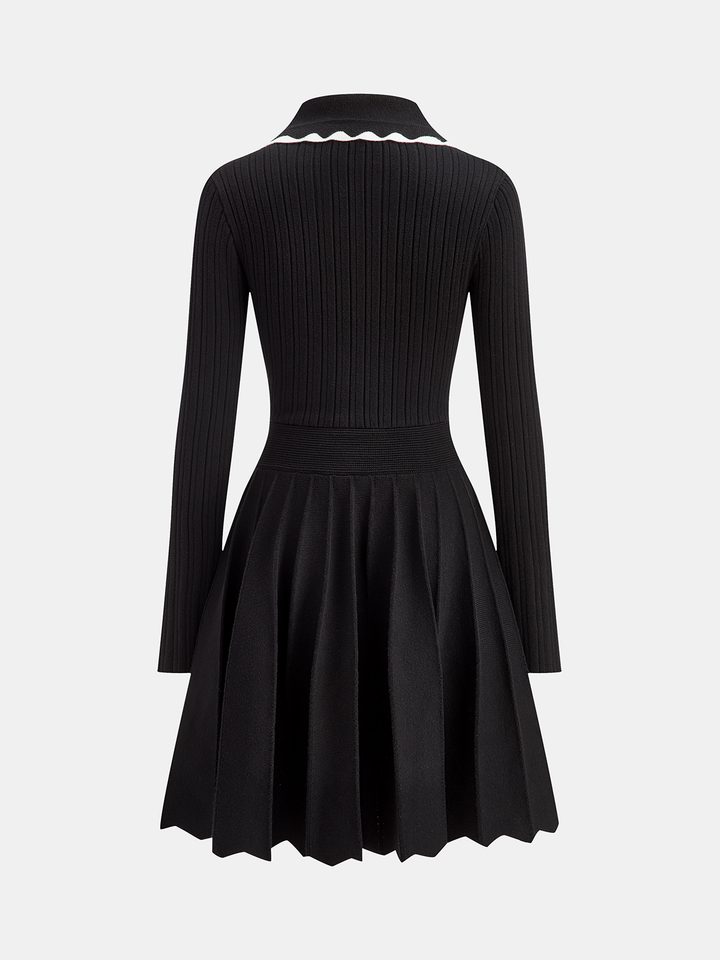 Ribbed Polo Dress  Liora Lane Boutique Sweater Dresses