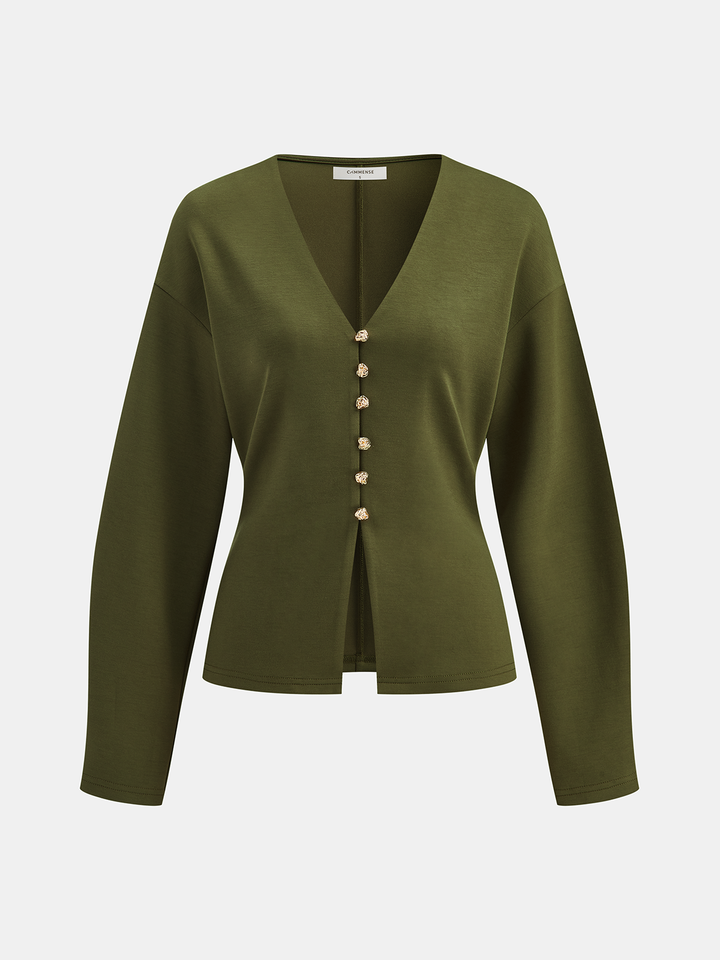 V-neck Longline Fitted Waist Cardigan  Liora Lane Boutique Jackets