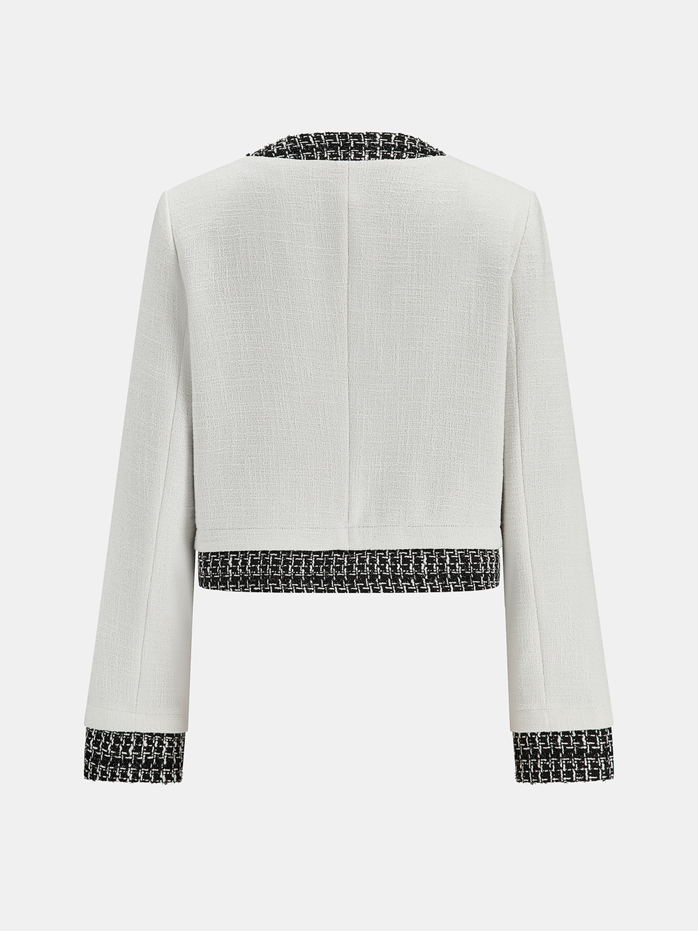 Tweed Contrast Trim Cropped Jacket  Liora Lane Boutique Blazers