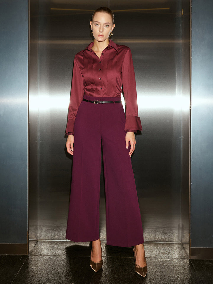 Belted Wide-Leg Cropped Pants  Liora Lane Boutique Pants