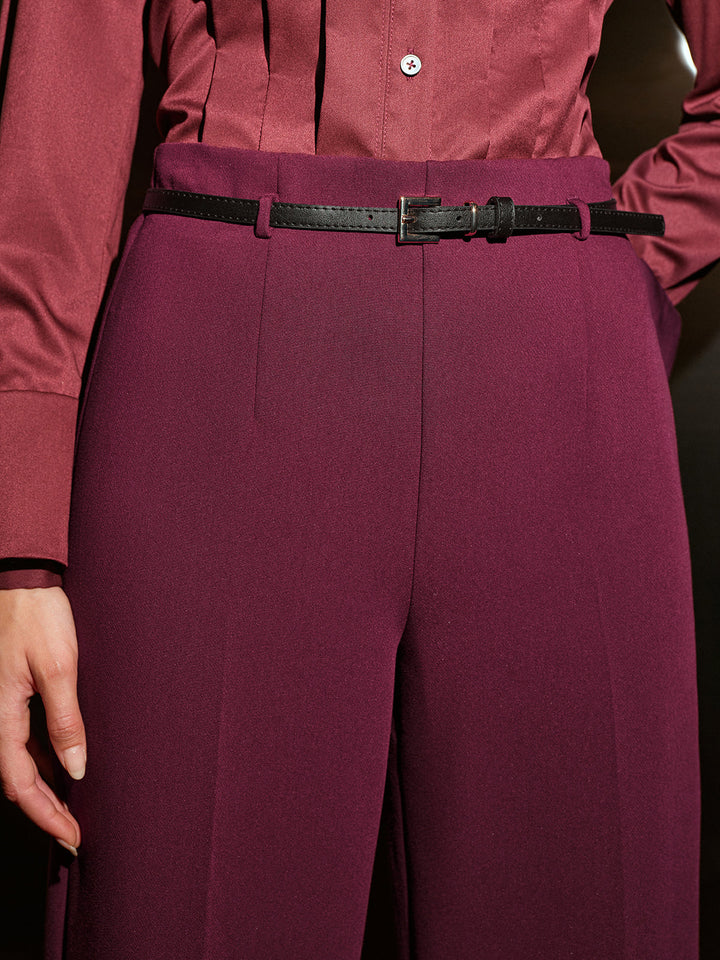 Belted Wide-Leg Cropped Pants  Liora Lane Boutique Pants