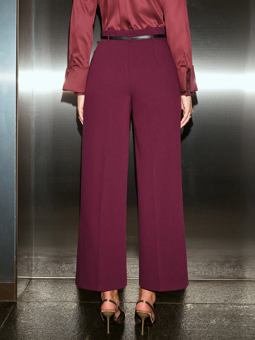 Belted Wide-Leg Cropped Pants  Liora Lane Boutique Pants