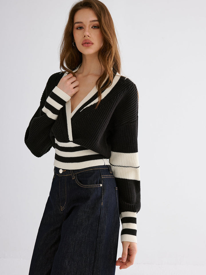 Striped Casual Knitted Sweater  Liora Lane Boutique Sweaters