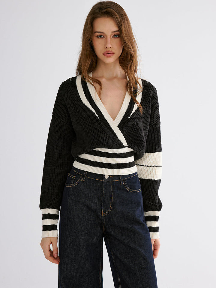 Striped Casual Knitted Sweater  Liora Lane Boutique Sweaters