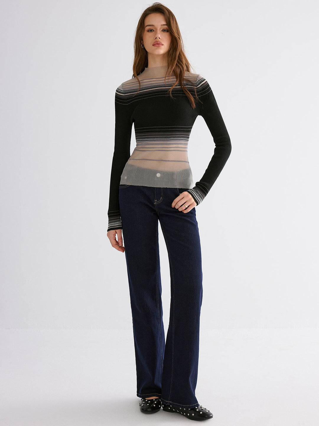 Gradient Mesh Knit Top  Liora Lane Boutique Knit Tops