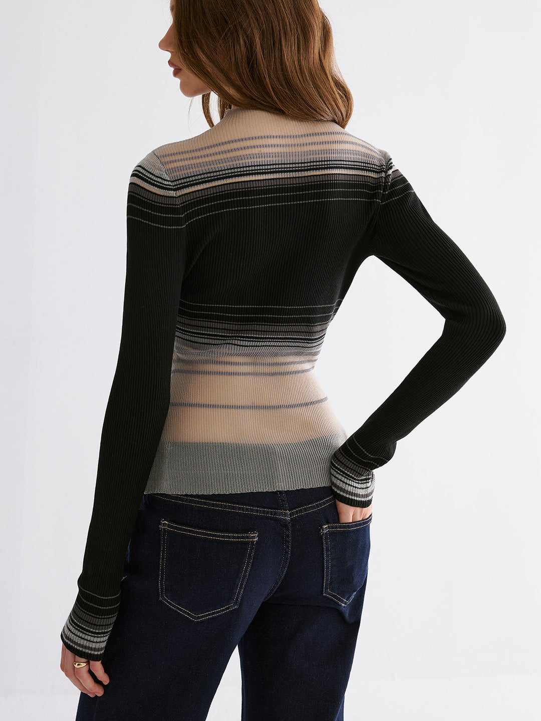 Gradient Mesh Knit Top  Liora Lane Boutique Knit Tops