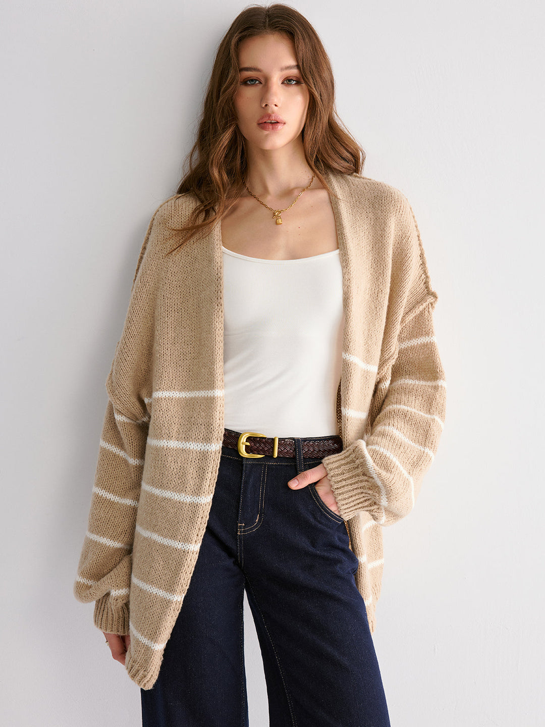 Brushed Striped Cardigan  Liora Lane Boutique Cardigans