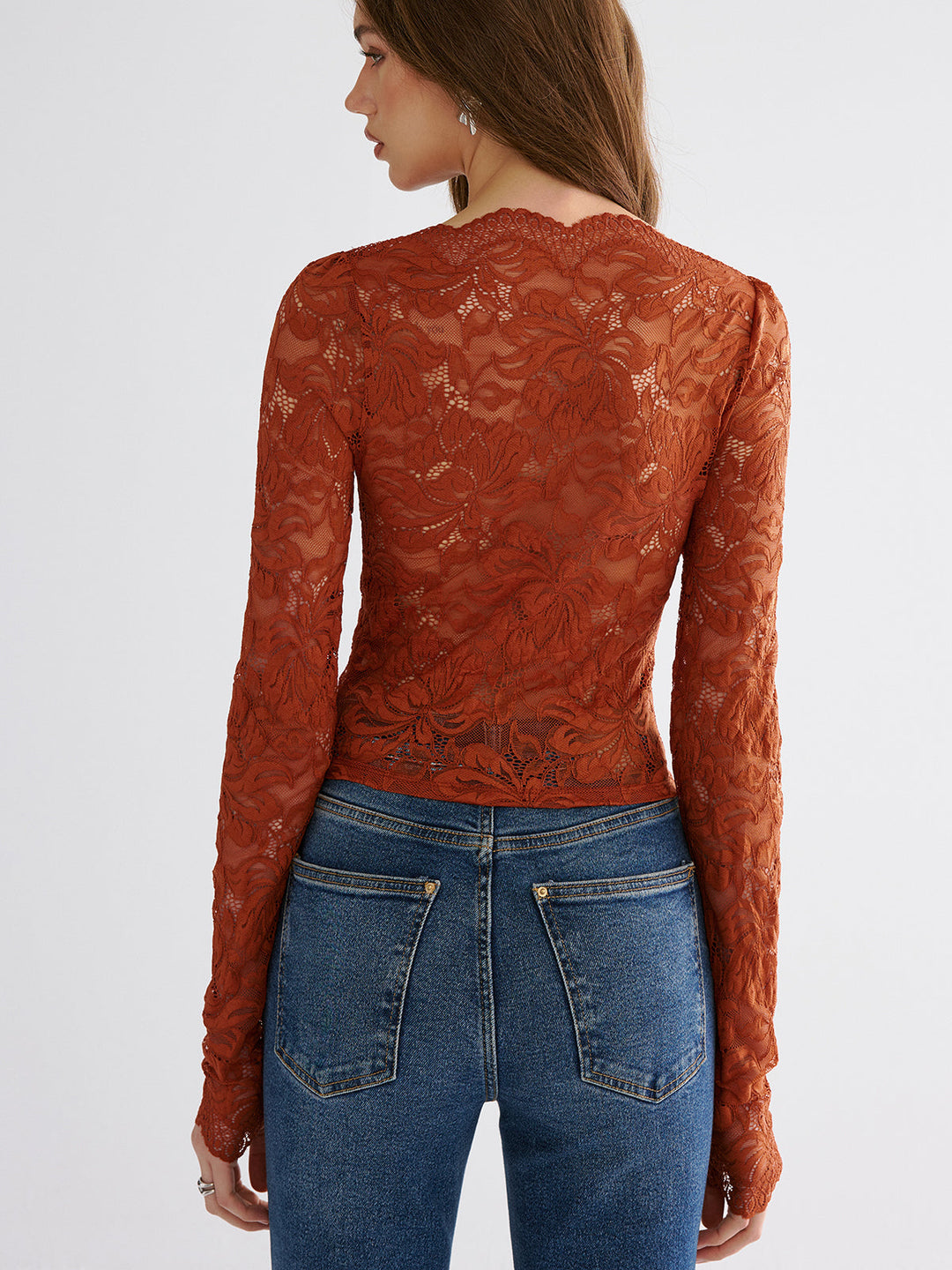 Flower Embroidered Cropped Lace Top  Liora Lane Boutique T-Shirts