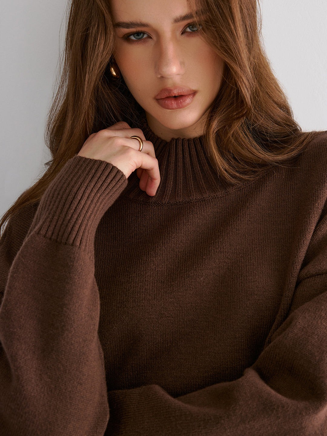 Oversized Drop Shoulder Crew Neck Sweater  Liora Lane Boutique Sweaters