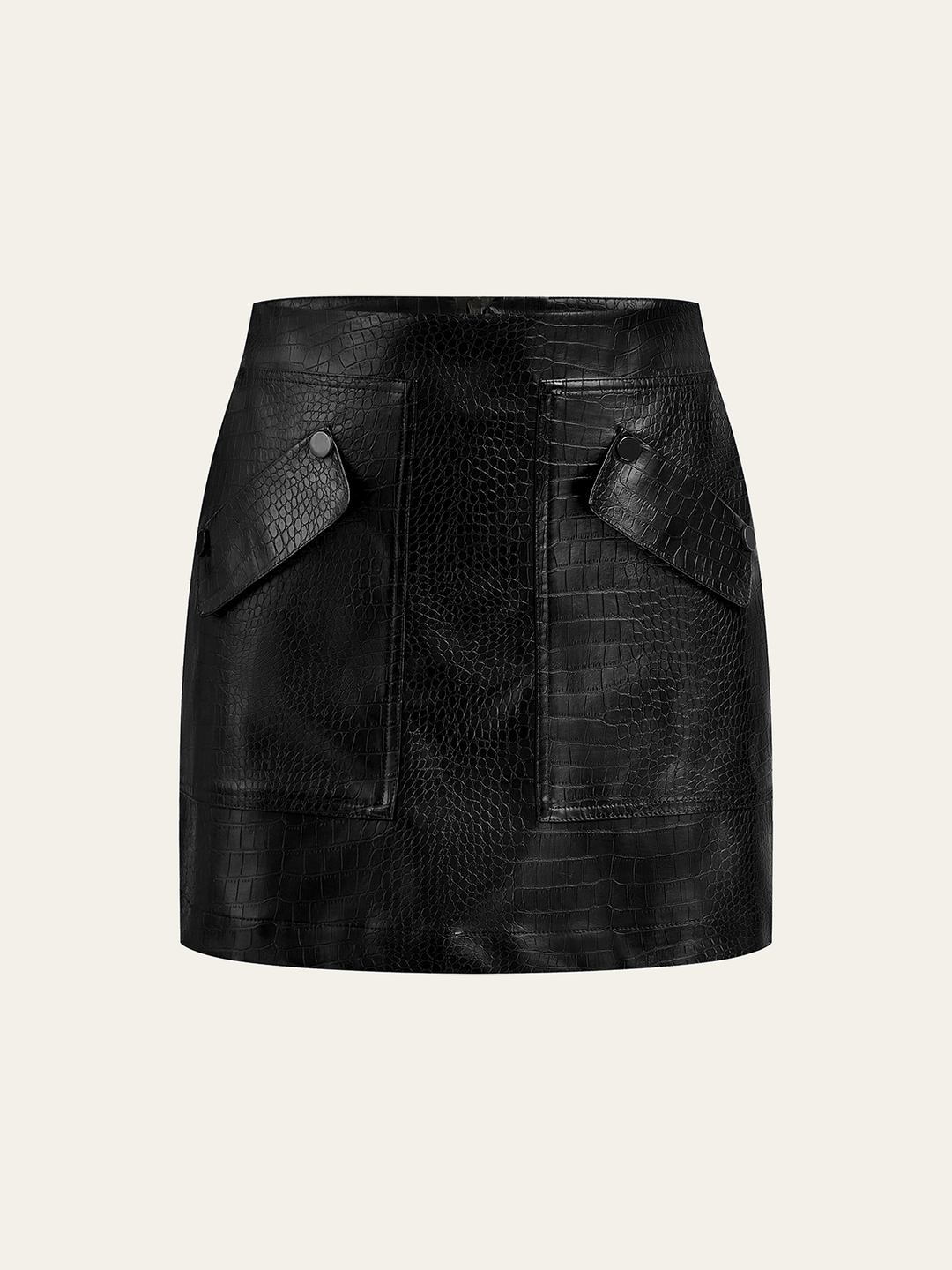 Faux Leather Crocodile-Embossed Mini Skirt  Liora Lane Boutique Skirts Black / XL 39.00