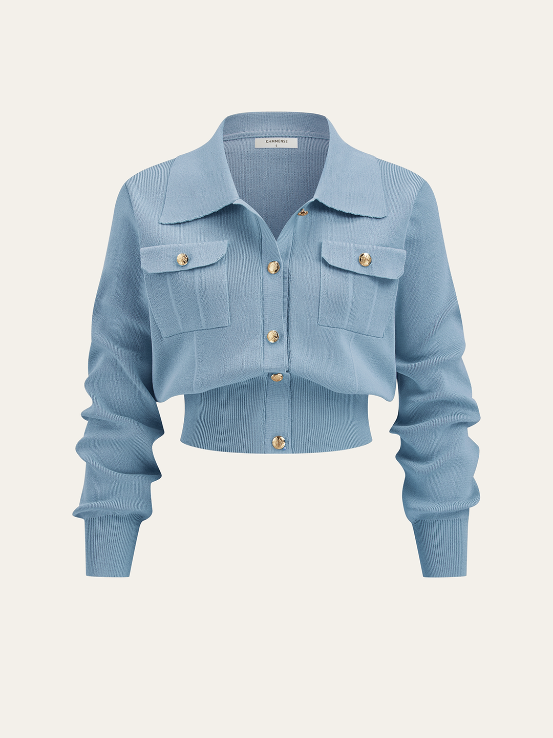 Metal Button Collared Cardigan and Midi Skirt Set  Liora Lane Boutique Sweater Co-ords