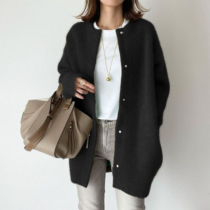 Chloe | Elegant Cashmere Cardigan  Liora Lane Boutique Clothing Black / UK 20 (3XL) 44.95