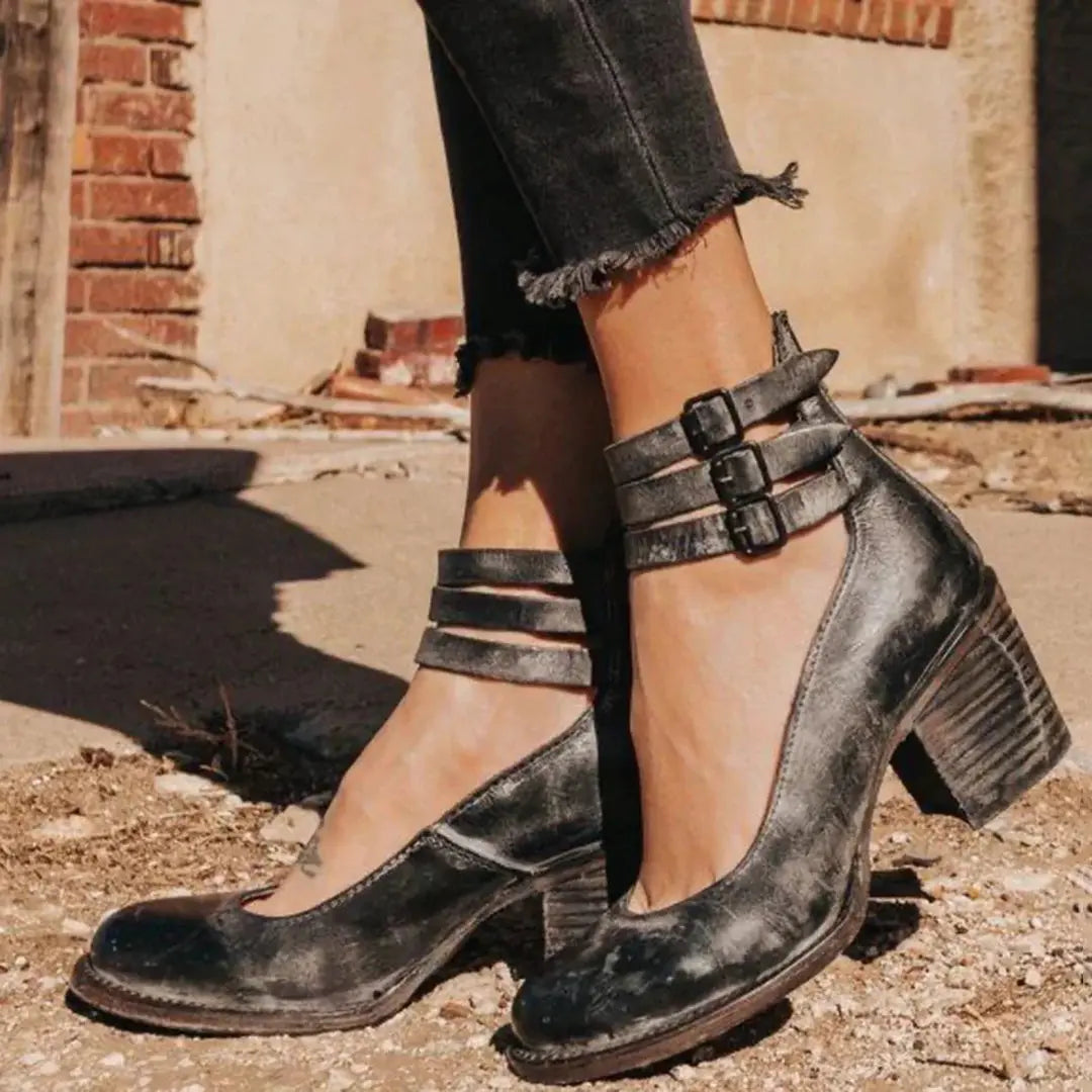 Verona Vintage Double-Strap Heels Jasmine's Boutique Australia
