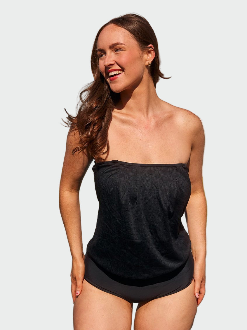 Black Strapless Textured Tankini Top Jasmine's Boutique Australia