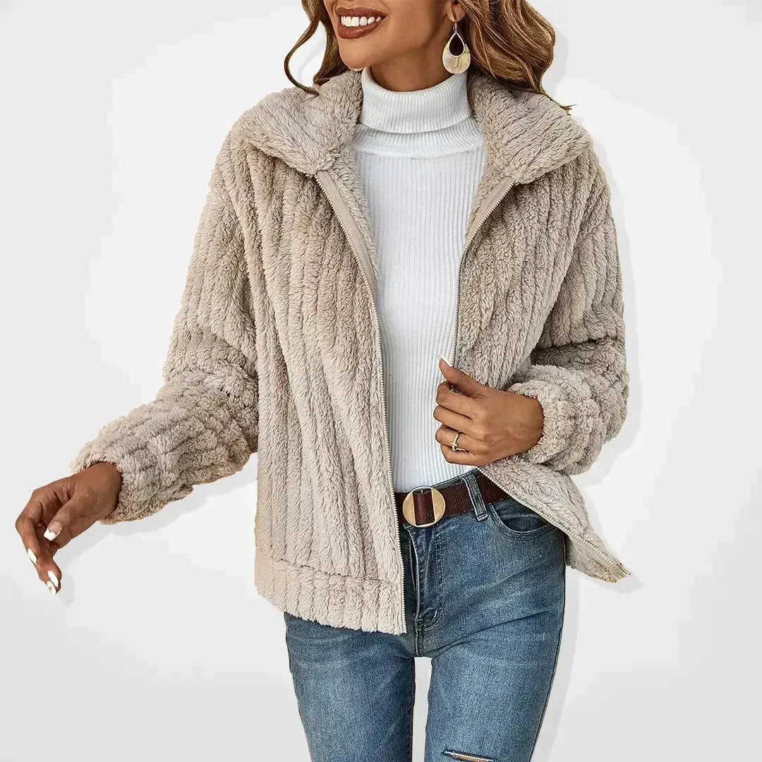Cozy Luxe Zip-Up Teddy Jacket Jasmine's Boutique Australia