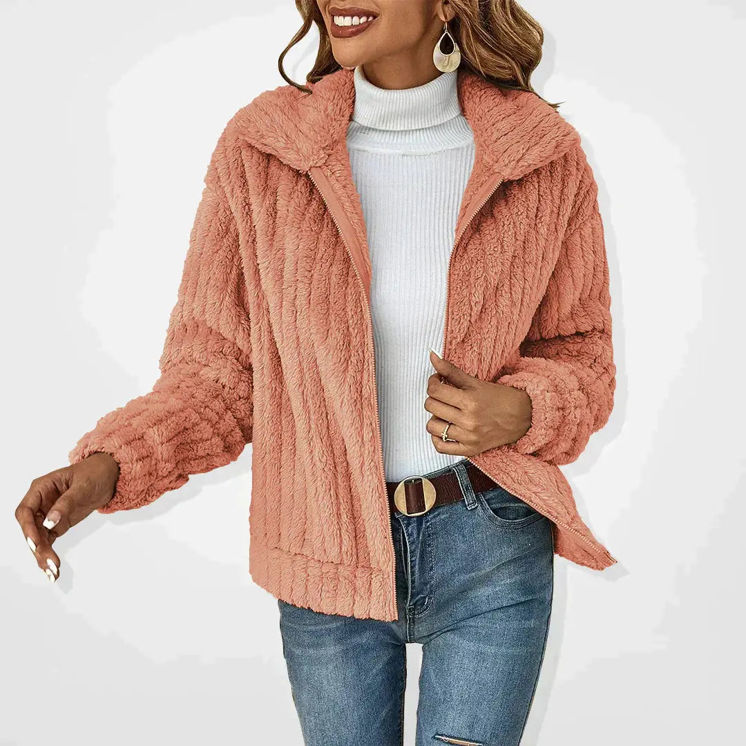 Cozy Luxe Zip-Up Teddy Jacket Jasmine's Boutique Australia