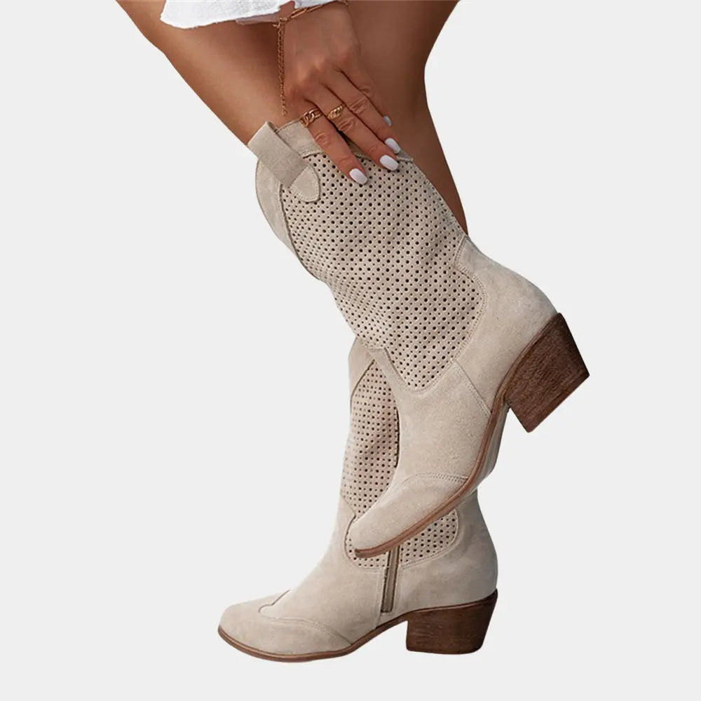 Sahara Breeze Perforated Suede Boots Jasmine's Boutique Australia
