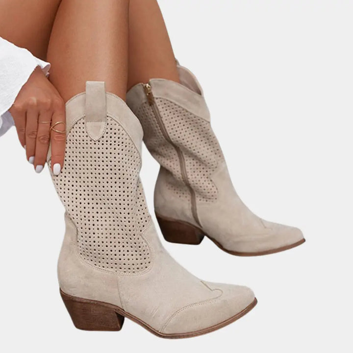 Sahara Breeze Perforated Suede Boots Jasmine's Boutique Australia