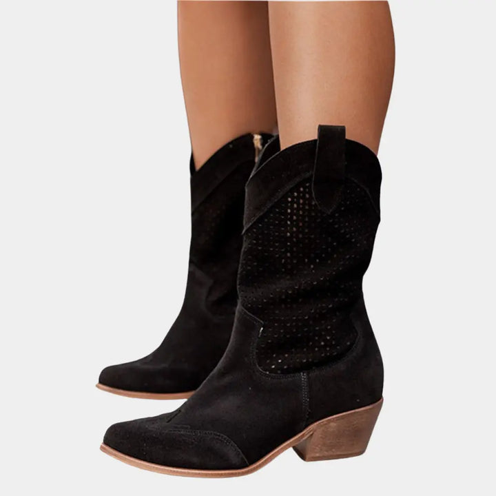 Sahara Breeze Perforated Suede Boots Jasmine's Boutique Australia