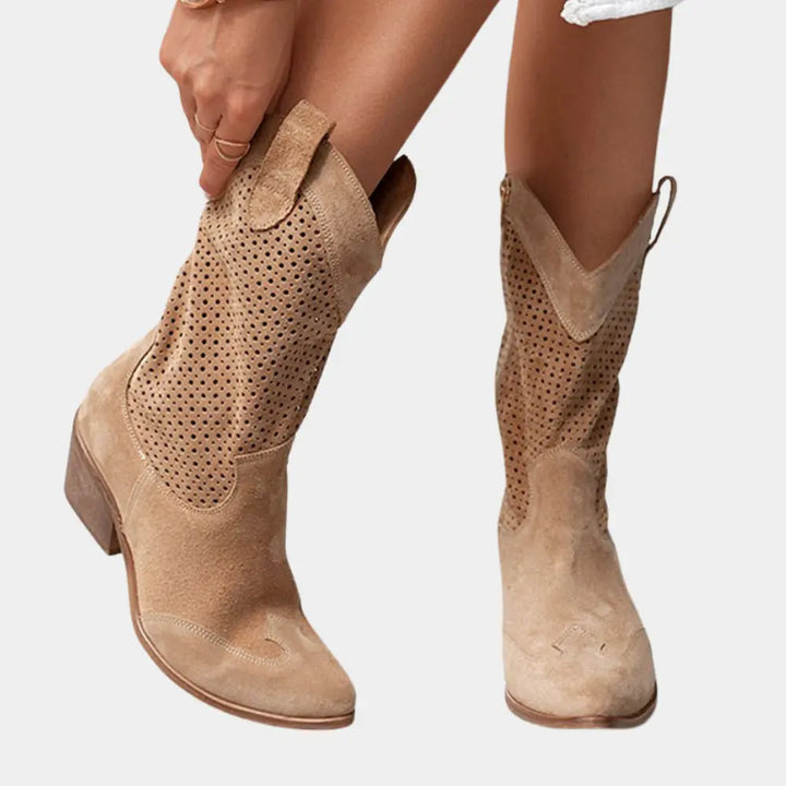Sahara Breeze Perforated Suede Boots Jasmine's Boutique Australia