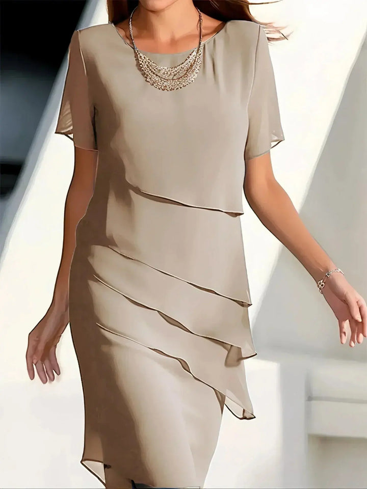 Midnight Elegance Layered Chiffon Dress Jasmine's Boutique Australia