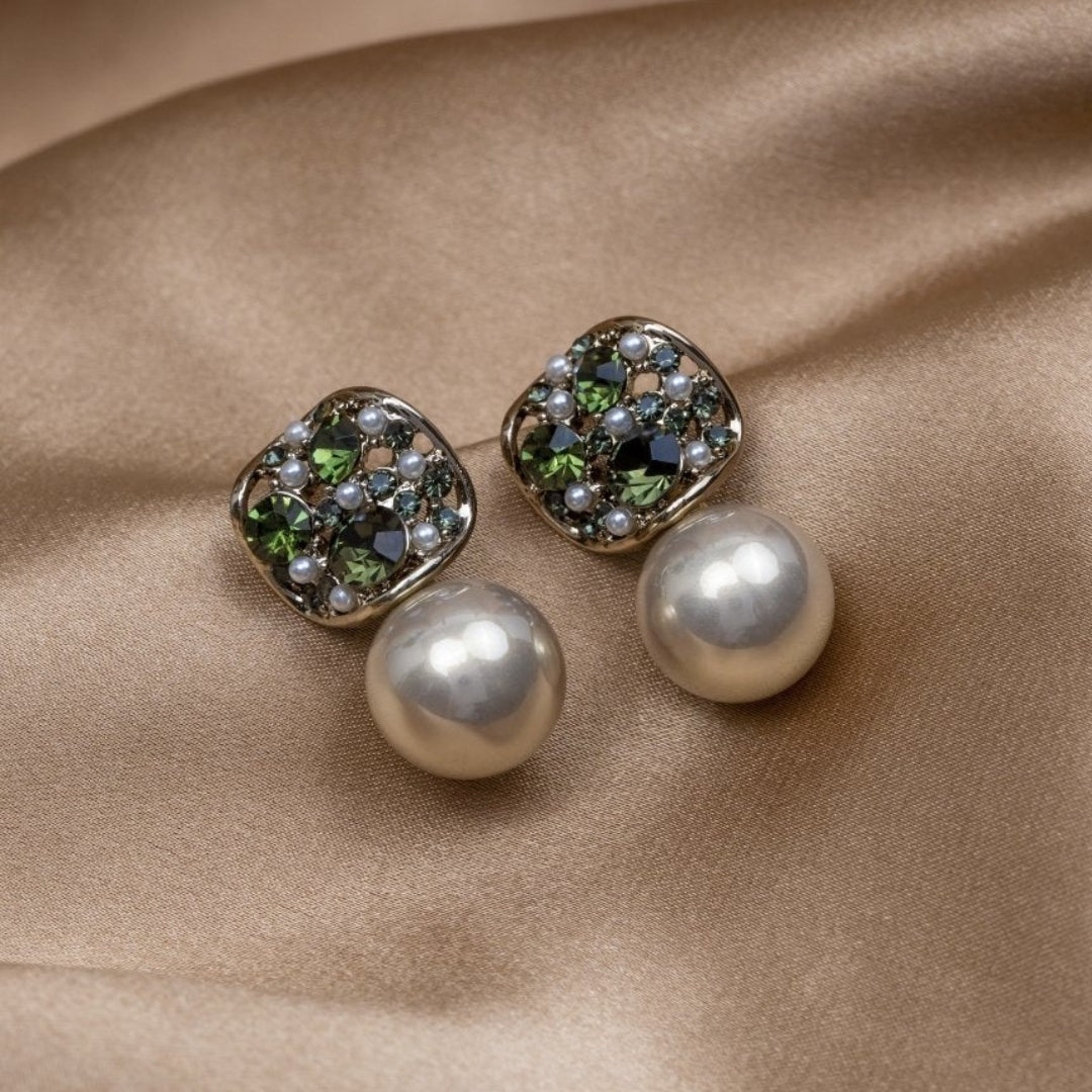 Precious Crystal and Pearl Earrings Jasmine's Boutique Australia