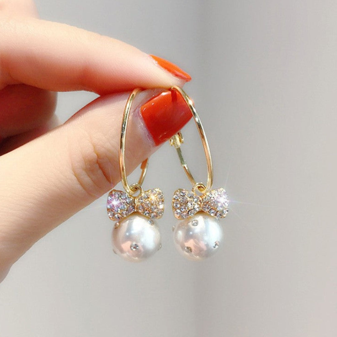 Elegant Bright Bow Pearl Earrings Jasmine's Boutique Australia
