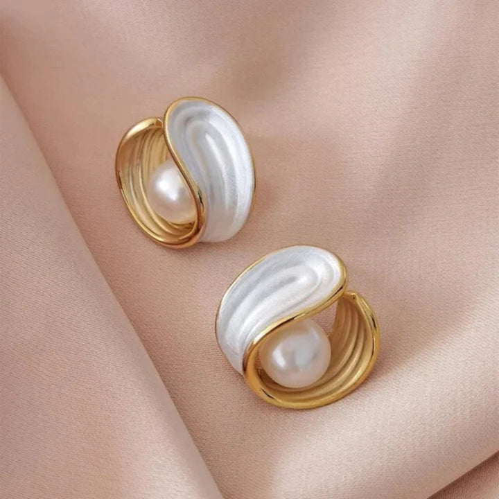 Luxury Earrings with White Opal and Pearls in Gold Jasmine's Boutique Australia