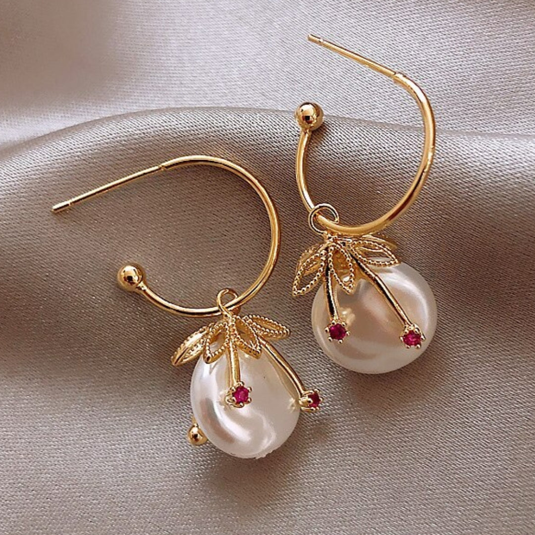 Exotic Pearl Earrings in Gold Jasmine's Boutique Australia