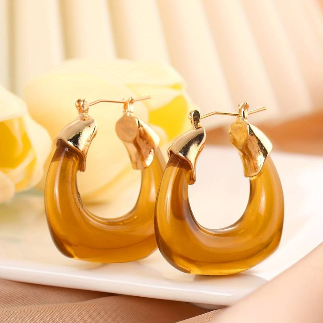 Vintage Orange Hoop Earrings Jasmine's Boutique Australia