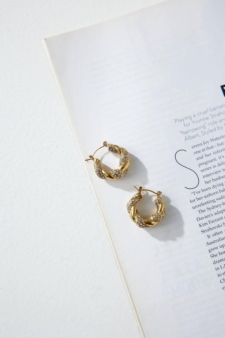 18K Gold-Plated Crystal Lover Earrings Jasmine's Boutique Australia