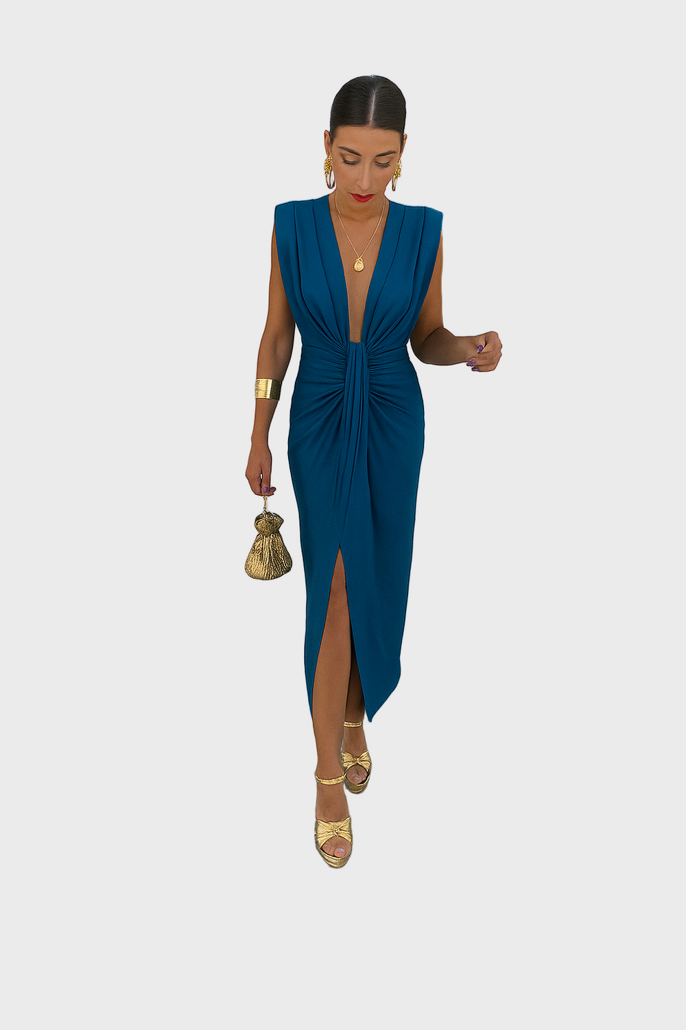 Sunset Glow Draped Midi Dress Jasmine's Boutique Australia
