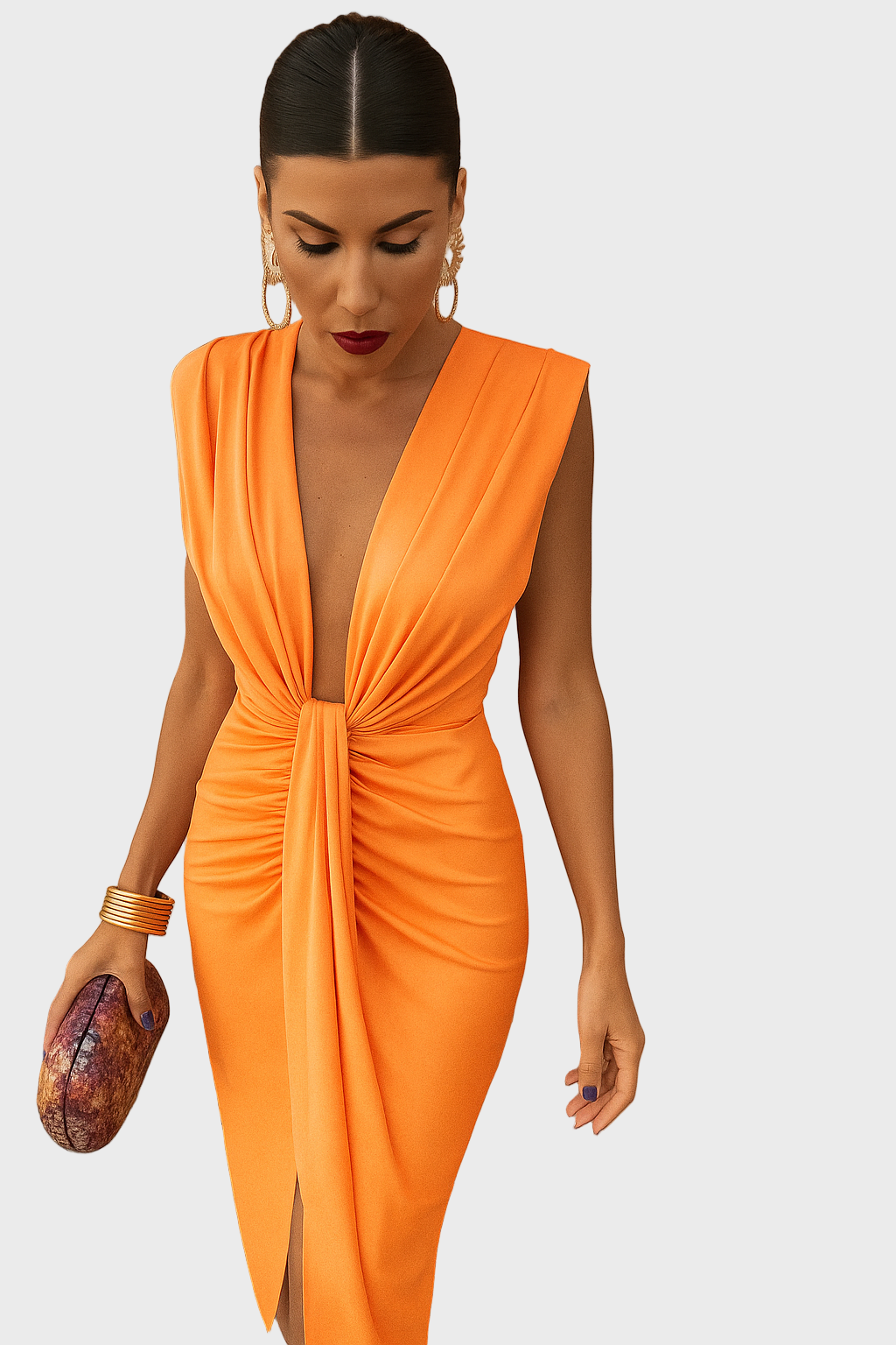 Sunset Glow Draped Midi Dress Jasmine's Boutique Australia