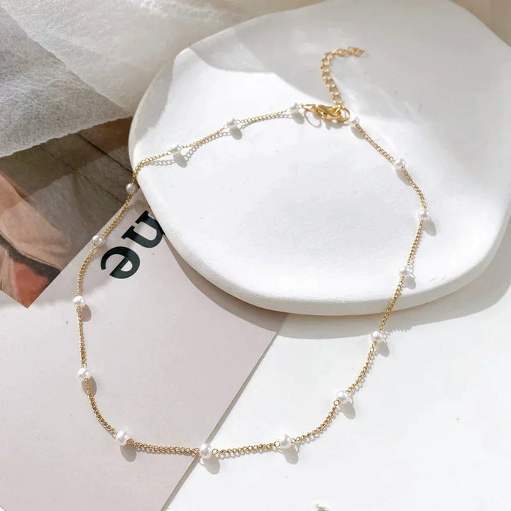 Small Pearl Necklace in Gold Jasmine's Boutique Australia